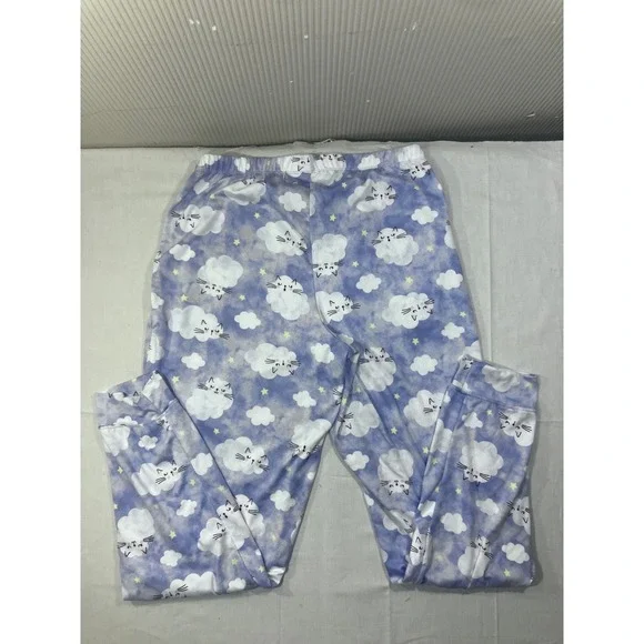 Secret Treasures Cat Nap Pajama Set Purple Clouds Cats Sleepwear Women's Size S - Picture 11 of 12